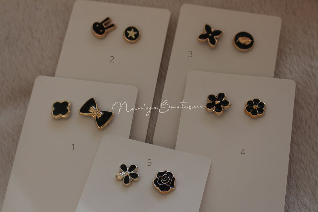 Broches bouton - Noir
