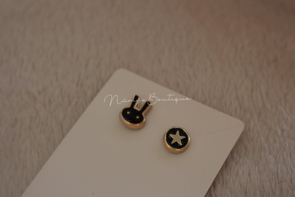 Broches bouton - Noir