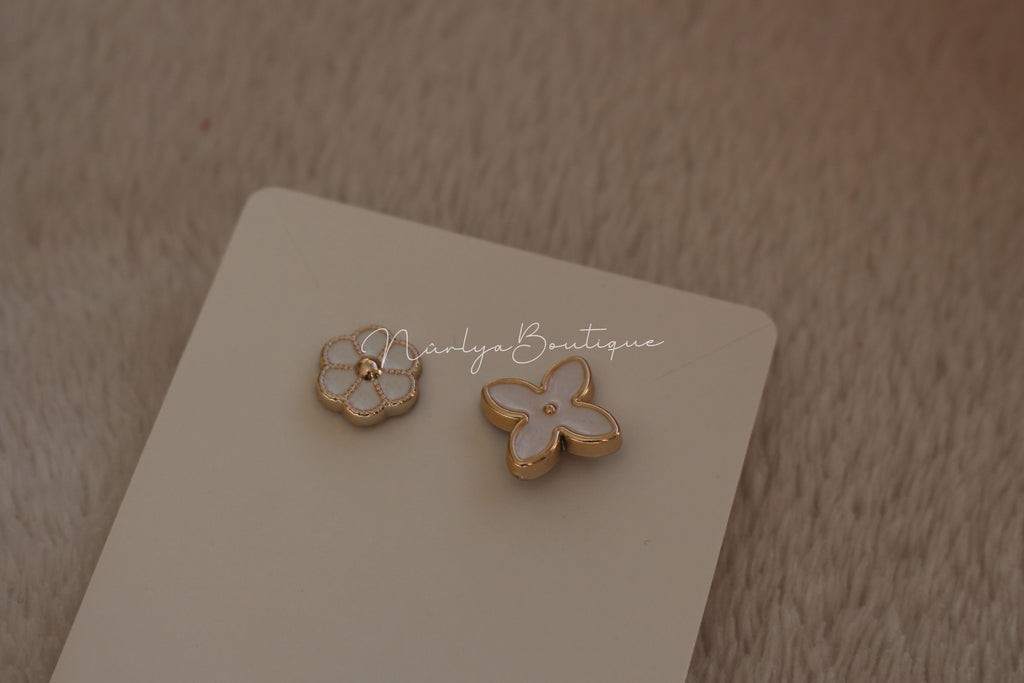 Broche bouton - Blanc
